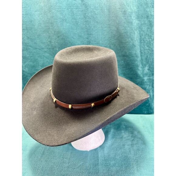EUC Akubra The Boss Western Cowboy Hat Imperial Quality Pure Fur Felt 56 Outback - Picture 10 of 16